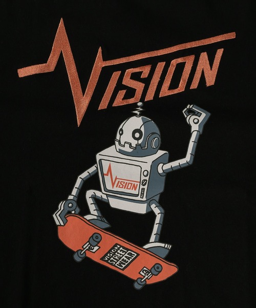 VISION STREET WEAR（ヴィジョンストリートウェア）の「【VISION STREET WEAR/ヴィジョンストリートウェア】ロボットスケーターロンT/ビッグシルエット（Tシャツ/カットソー・メンズ・ホワイト/ブラック・M/L/XL）」の7枚目の写真