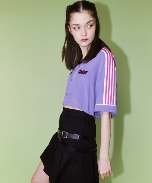 Candy Stripper（キャンディストリッパー）の「STUNNED CHICK 2WAY シャツ（シャツ/ブラウス・レディース・ブラック/エメラルド/パープル/オフホワイト・2）」の6枚目の写真