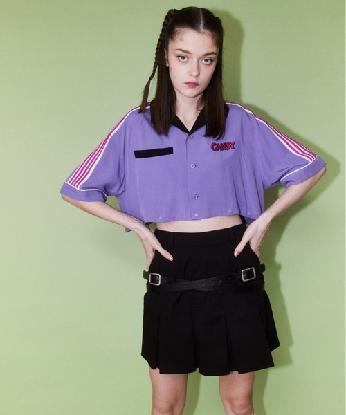 Candy Stripper（キャンディストリッパー）の「STUNNED CHICK 2WAY シャツ（シャツ/ブラウス・レディース・ブラック/エメラルド/パープル/オフホワイト・2）」の5枚目の写真