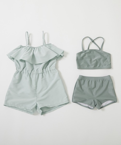 devirock(デビロック)の「UVカット サロペット付き セパレート水着 3Pセット(水着・キッズ・ブラック/ピンク系6/サックスブルー/パープル系1・130cm/140cm/150cm/160cm/100cm/120cm/110cm)」の18枚目の写真