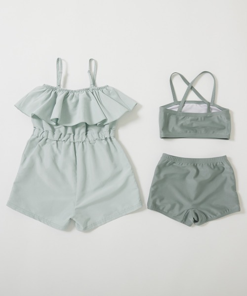 devirock(デビロック)の「UVカット サロペット付き セパレート水着 3Pセット(水着・キッズ・ブラック/ピンク系6/サックスブルー/パープル系1・130cm/140cm/150cm/160cm/100cm/120cm/110cm)」の10枚目の写真