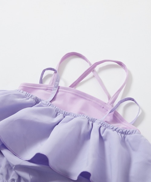 devirock(デビロック)の「UVカット サロペット付き セパレート水着 3Pセット(水着・キッズ・ブラック/ピンク系6/サックスブルー/パープル系1・130cm/140cm/150cm/160cm/100cm/120cm/110cm)」の21枚目の写真