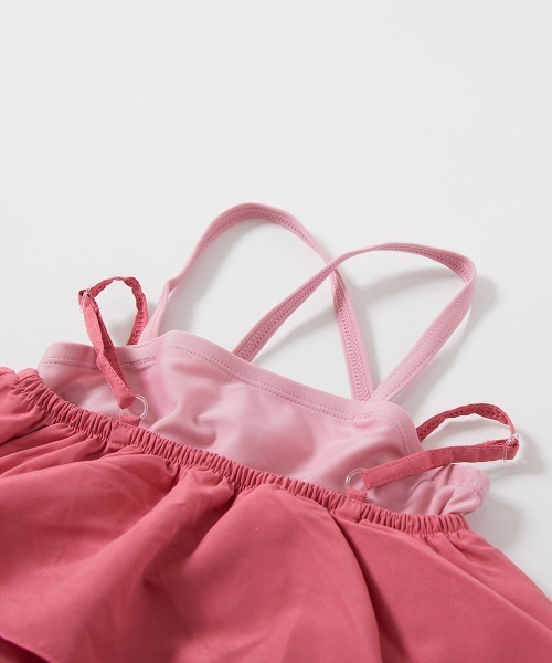 UVカット サロペット付き セパレート水着 3Pセット（水着）｜devirock