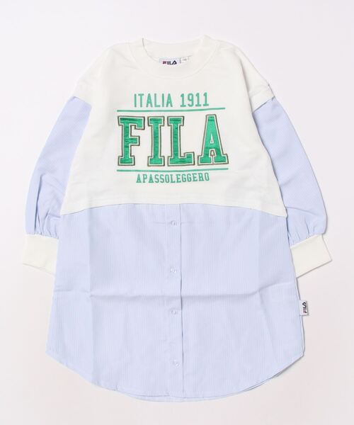 FILA(フィラ)の「【FILA】レイヤード風ワンピース/キッズ/ガールズ(ワンピース・キッズ・ホワイト/ネイビー・120cm/110cm/130cm)」の2枚目の写真