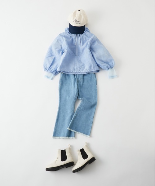 CIAOPANIC TYPY（チャオパニックティピー）の「【KIDS】シアーナイロン2WAYアノラックパーカー（パーカー・キッズ・サックスブルー/ホワイト/ブラック・LARGE/MEDIUM/SMALL/XX-LARGE/X-LARGE）」の6枚目の写真