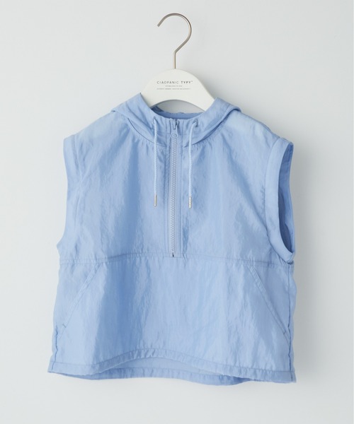 CIAOPANIC TYPY（チャオパニックティピー）の「【KIDS】シアーナイロン2WAYアノラックパーカー（パーカー・キッズ・サックスブルー/ホワイト/ブラック・LARGE/MEDIUM/SMALL/XX-LARGE/X-LARGE）」の12枚目の写真