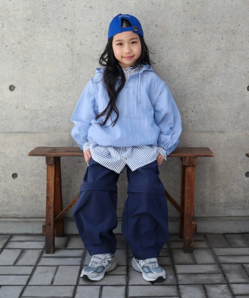 CIAOPANIC TYPY（チャオパニックティピー）の「【KIDS】シアーナイロン2WAYアノラックパーカー（パーカー・キッズ・サックスブルー/ホワイト/ブラック・LARGE/MEDIUM/SMALL/XX-LARGE/X-LARGE）」の20枚目の写真