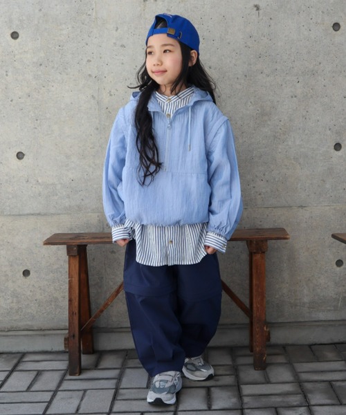 CIAOPANIC TYPY（チャオパニックティピー）の「【KIDS】シアーナイロン2WAYアノラックパーカー（パーカー・キッズ・サックスブルー/ホワイト/ブラック・LARGE/MEDIUM/SMALL/XX-LARGE/X-LARGE）」の21枚目の写真