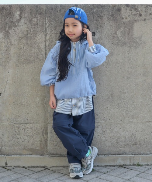 CIAOPANIC TYPY（チャオパニックティピー）の「【KIDS】シアーナイロン2WAYアノラックパーカー（パーカー・キッズ・サックスブルー/ホワイト/ブラック・LARGE/MEDIUM/SMALL/XX-LARGE/X-LARGE）」の19枚目の写真