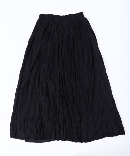 WC(ダブル シー)の「スウェードタッチワッシャーロングスカート(スカート・レディース・アイボリー/ブラック・FREE)」の9枚目の写真