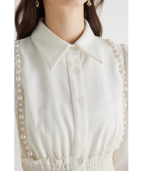 rienda(リエンダ)の「【WEB限定】パールサスペンダーワンピース(シャツワンピース・レディース・ホワイト/ブラック・SMALL/MEDIUM)」の21枚目の写真