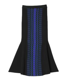 UN3D. | ブロックパターンニットスカート【セットアップ着用可能】(スカート)