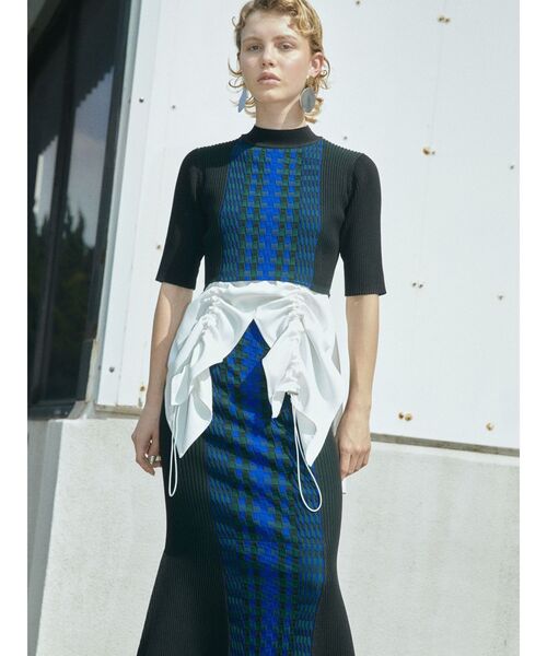 UN3D.（アンスリード）の「BLOCK PATTERN KT SK / ブロックパターンニットスカート（スカート・レディース・グレー/ブラック・36/38）」の5枚目の写真