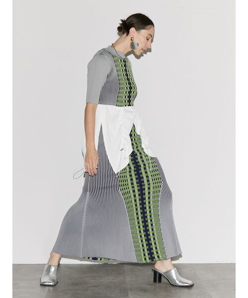 UN3D.（アンスリード）の「BLOCK PATTERN KT SK / ブロックパターンニットスカート（スカート・レディース・グレー/ブラック・36/38）」の18枚目の写真