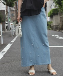 スーパーストレッチ デニムロングスカート