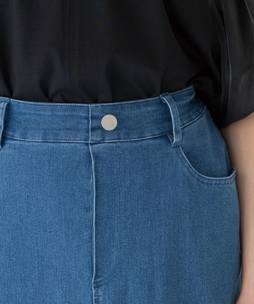 INCEDE（インシード）の「スーパーストレッチ デニムロングスカート（スカート・レディース・ブラック/ブルー/サックスブルー・3L/LL/L/M）」の11枚目の写真