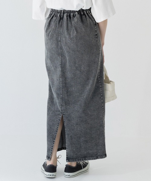 INCEDE（インシード）の「スーパーストレッチ デニムロングスカート（スカート・レディース・ブラック/ブルー/サックスブルー・3L/LL/L/M）」の7枚目の写真