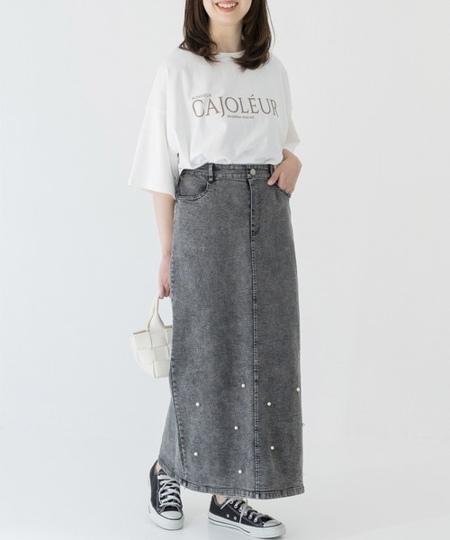 INCEDE（インシード）の「スーパーストレッチ デニムロングスカート（スカート・レディース・ブラック/ブルー/サックスブルー・3L/LL/L/M）」の8枚目の写真