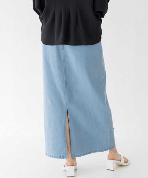 INCEDE（インシード）の「スーパーストレッチ デニムロングスカート（スカート・レディース・ブラック/ブルー/サックスブルー・3L/LL/L/M）」の20枚目の写真