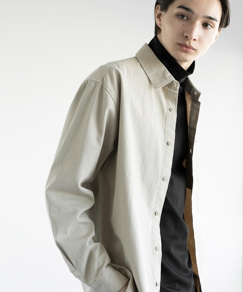 aimoha（アイモハ）の「aimoha men SLIM FIT SHIRT デニムシャツ（シャツ/ブラウス・メンズ・ベージュ/ホワイト/ブラック・MEDIUM/LARGE/X-LARGE/XX-LARGE）」の5枚目の写真