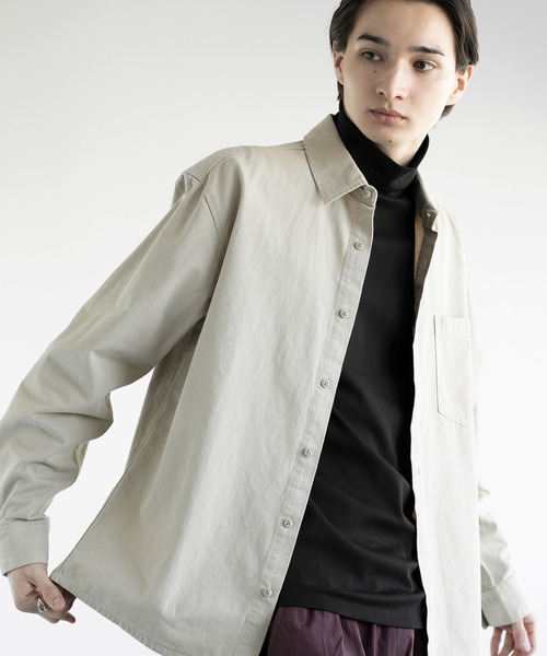 aimoha（アイモハ）の「aimoha men SLIM FIT SHIRT デニムシャツ（シャツ/ブラウス・メンズ・ベージュ/ホワイト/ブラック・MEDIUM/LARGE/X-LARGE/XX-LARGE）」の6枚目の写真