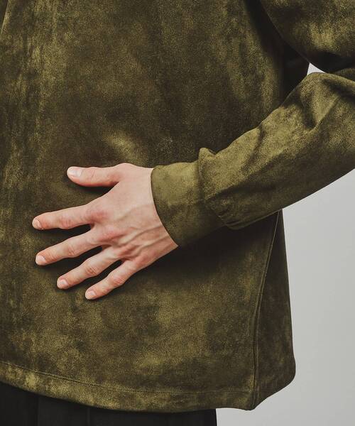 tk.TAKEO KIKUCHI（ティーケータケオキクチ）の「◆スプリングスウェード調ハーフジップパーカー（パーカー・メンズ・ブラック/ライトグレー/ダークグリーン/ブラック系4/ホワイト系5・01/02/03）」の21枚目の写真