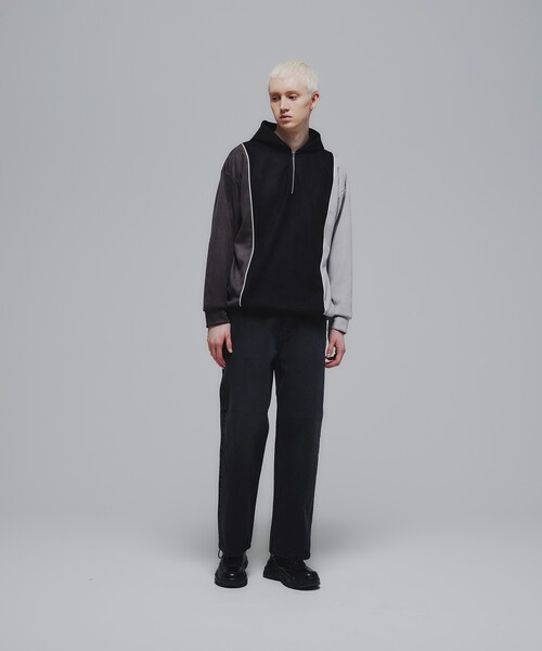 tk.TAKEO KIKUCHI（ティーケータケオキクチ）の「◆スプリングスウェード調ハーフジップパーカー（パーカー・メンズ・ブラック/ライトグレー/ダークグリーン/ブラック系4/ホワイト系5・01/02/03）」の11枚目の写真