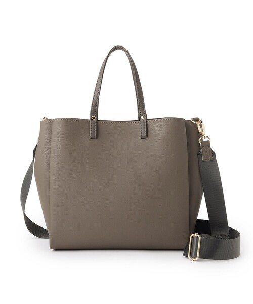 ITS'DEMO(イッツデモ)の「◆【通勤・通学に/ポケ3/軽量/ジャストA4】ソフト軽量3層2WAYトート(トートバッグ・レディース・アイボリー/ブラック/ナチュラル・00)」の15枚目の写真