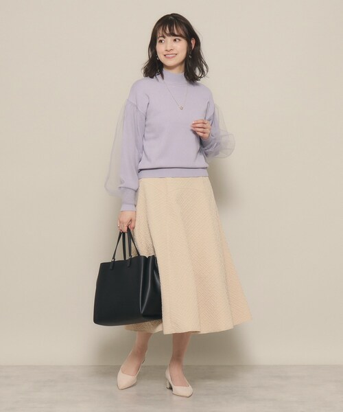 ITS'DEMO(イッツデモ)の「◆【通勤・通学に/ポケ3/軽量/ジャストA4】ソフト軽量3層2WAYトート(トートバッグ・レディース・アイボリー/ブラック/ナチュラル・00)」の6枚目の写真