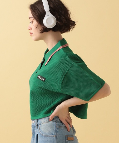 PBLIM（ページボーイリム）の「PBLIM/カラーニットポロ（ポロシャツ・レディース・グリーン/ネイビー・FREE）」の18枚目の写真