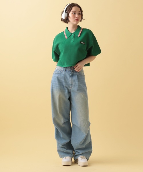 PBLIM（ページボーイリム）の「PBLIM/カラーニットポロ（ポロシャツ・レディース・グリーン/ネイビー・FREE）」の20枚目の写真
