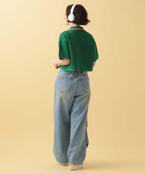 PBLIM（ページボーイリム）の「PBLIM/カラーニットポロ（ポロシャツ・レディース・グリーン/ネイビー・FREE）」の11枚目の写真