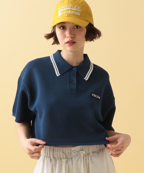 PBLIM（ページボーイリム）の「PBLIM/カラーニットポロ（ポロシャツ・レディース・グリーン/ネイビー・FREE）」の12枚目の写真