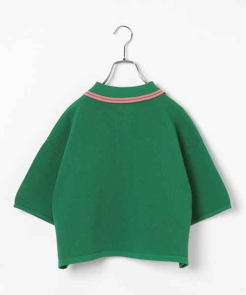 PBLIM（ページボーイリム）の「PBLIM/カラーニットポロ（ポロシャツ・レディース・グリーン/ネイビー・FREE）」の7枚目の写真