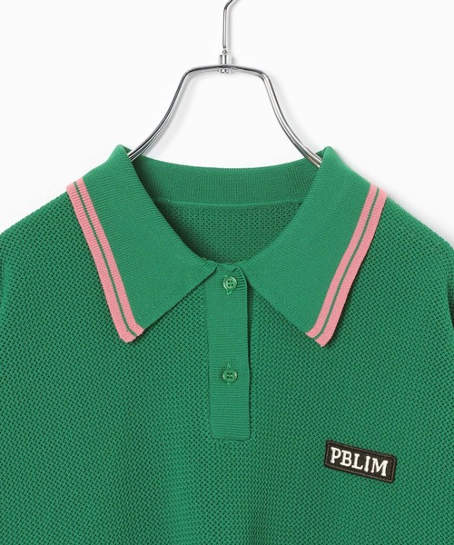 PBLIM（ページボーイリム）の「PBLIM/カラーニットポロ（ポロシャツ・レディース・グリーン/ネイビー・FREE）」の8枚目の写真