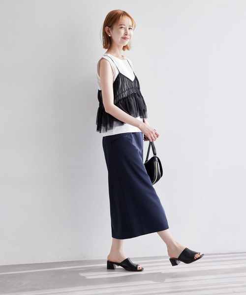 ROPE' PICNIC(ロペピクニック)の「シャーリングチュールキャミセットトップス(Tシャツ/カットソー・レディース・キナリ/ブラック系その他/ベージュ系その他・38)」の13枚目の写真