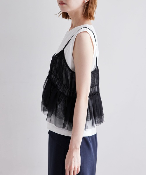 ROPE' PICNIC(ロペピクニック)の「シャーリングチュールキャミセットトップス(Tシャツ/カットソー・レディース・キナリ/ブラック系その他/ベージュ系その他・38)」の17枚目の写真