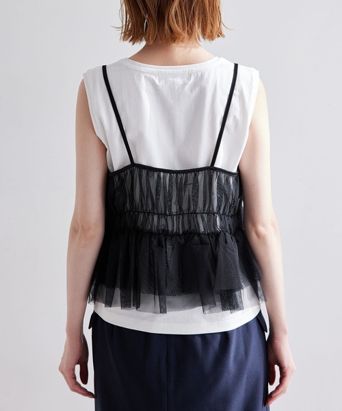 ROPE' PICNIC(ロペピクニック)の「シャーリングチュールキャミセットトップス(Tシャツ/カットソー・レディース・キナリ/ブラック系その他/ベージュ系その他・38)」の18枚目の写真