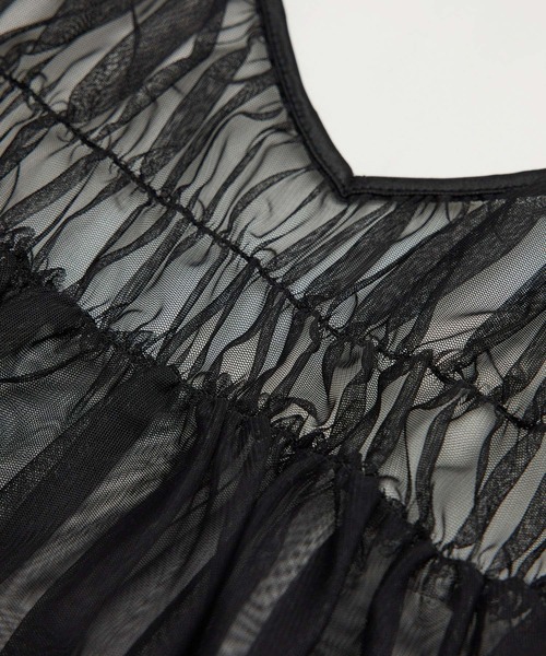 ROPE' PICNIC(ロペピクニック)の「シャーリングチュールキャミセットトップス(Tシャツ/カットソー・レディース・キナリ/ブラック系その他/ベージュ系その他・38)」の12枚目の写真