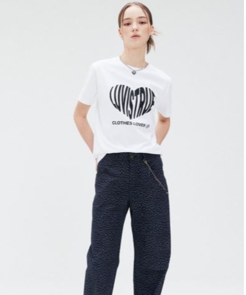 Luamoda Heart Logo Tee サイズ2 白 Luamoda Heart Logo Tee サイズ2 白 Over Size Logo Tee（WHITE