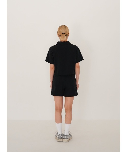 Bargiee(バージー)の「ハーフジップ セットアップ ナイロン トップス ハーフパンツ(セットアップ・レディース・ブラック/グレー・FREE)」の6枚目の写真