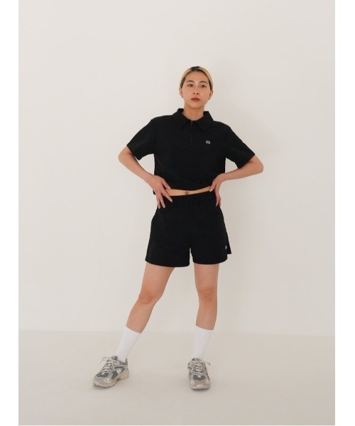 Bargiee(バージー)の「ハーフジップ セットアップ ナイロン トップス ハーフパンツ(セットアップ・レディース・ブラック/グレー・FREE)」の7枚目の写真