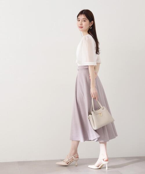 PROPORTION BODY DRESSING(プロポーションボディドレッシング)の「ファブリックフレアスカート / 1214120401(スカート・レディース・ブルー/ブラウン系その他/ネイビー・X-SMALL/SMALL/MEDIUM)」の4枚目の写真