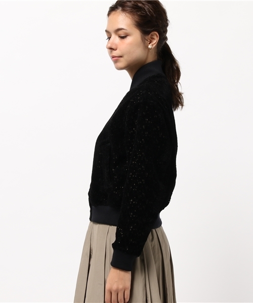 EDIT. FOR LULU（エディットフォールル）の「◆パイルレース ブルゾン（ブルゾン・レディース・ブラック・36/34）」の3枚目の写真