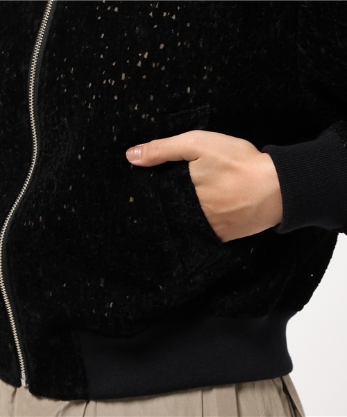 EDIT. FOR LULU（エディットフォールル）の「◆パイルレース ブルゾン（ブルゾン・レディース・ブラック・36/34）」の9枚目の写真