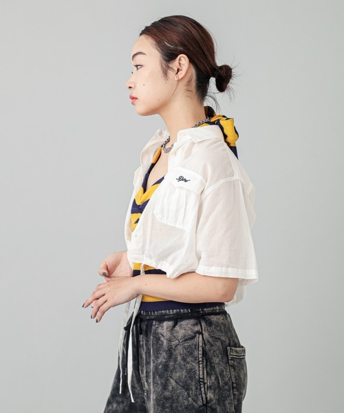 X-girl（エックスガール）の「STRIPED CAMISOLE（キャミソール・レディース・ライトブルー/ブラック/イエロー・S/M）」の10枚目の写真