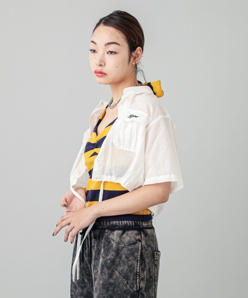 X-girl（エックスガール）の「STRIPED CAMISOLE（キャミソール・レディース・ライトブルー/ブラック/イエロー・S/M）」の11枚目の写真