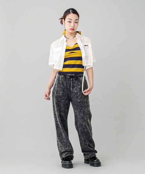 X-girl（エックスガール）の「STRIPED CAMISOLE（キャミソール・レディース・ライトブルー/ブラック/イエロー・S/M）」の18枚目の写真