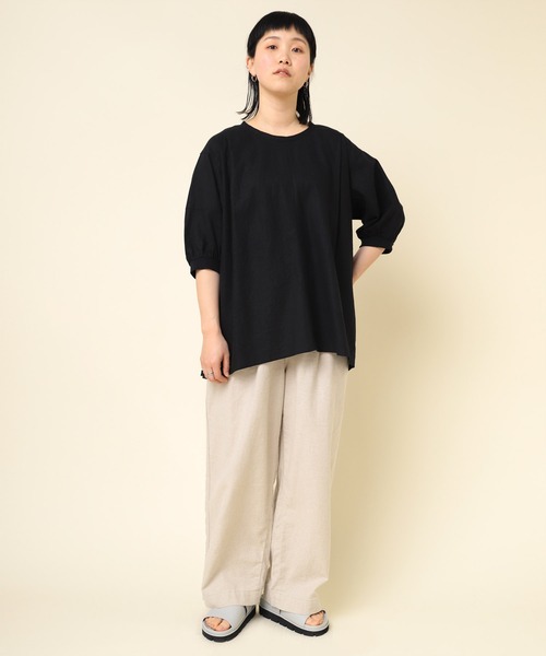RNA-N(アールエヌエーエヌ)の「B2811 リネンレーヨンAラインブラウス(シャツ/ブラウス・レディース・ブラック/ライム/オフホワイト・MEDIUM)」の16枚目の写真