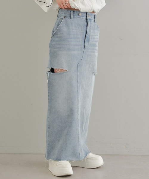 Chico（チコ）の「【2サイズ展開】サイドスリットデニムタイトスカート（デニムスカート・レディース・グレー/ブルー/スカイブルー・0/1）」の20枚目の写真